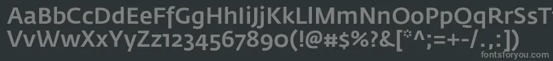 Fonte FedrasansproMedium – fontes cinzas em um fundo preto
