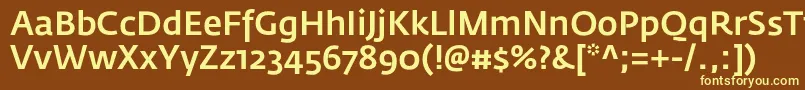 Czcionka FedrasansproMedium – żółte czcionki na brązowym tle