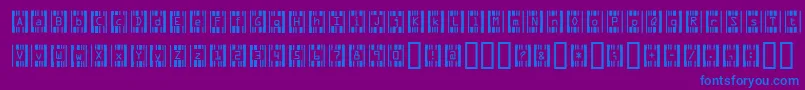 RecognitionNekkid Font – Blue Fonts on Purple Background