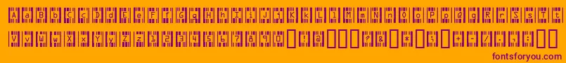 RecognitionNekkid Font – Purple Fonts on Orange Background