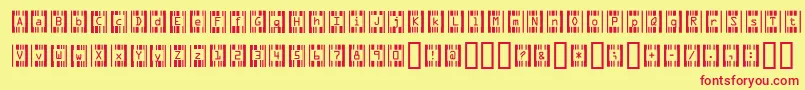 RecognitionNekkid Font – Red Fonts on Yellow Background