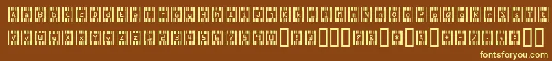 RecognitionNekkid-fontti – keltaiset fontit ruskealla taustalla
