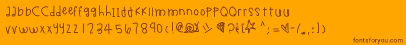 Chimichanga Font – Brown Fonts on Orange Background