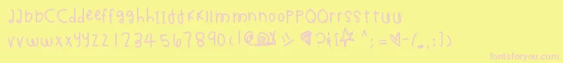 Chimichanga Font – Pink Fonts on Yellow Background