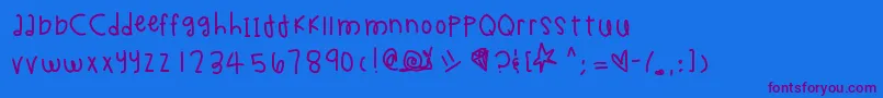 Chimichanga Font – Purple Fonts on Blue Background