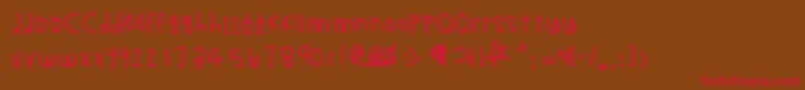 Chimichanga Font – Red Fonts on Brown Background