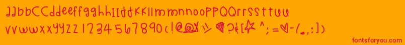 Chimichanga Font – Red Fonts on Orange Background