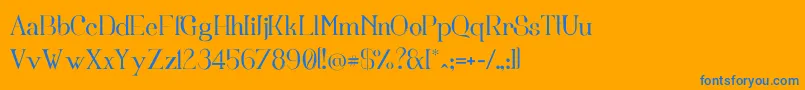 Więcej informacji o czcionce Fortunata Czcionka Fortunata – niebieskie czcionki na pomarańczowym tle