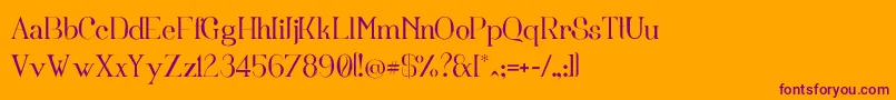 Fortunata Font – Purple Fonts on Orange Background