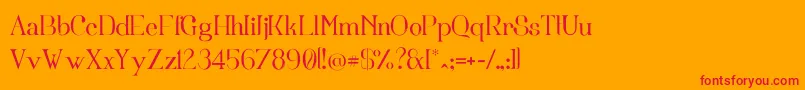 Fortunata Font – Red Fonts on Orange Background