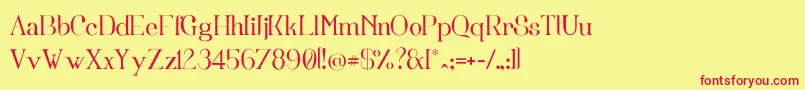 Fortunata Font – Red Fonts on Yellow Background