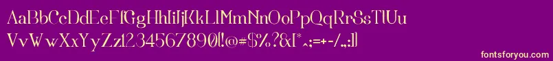 Fortunata Font – Yellow Fonts on Purple Background