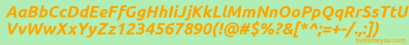 Ubuntu ffy Font – Orange Fonts on Green Background