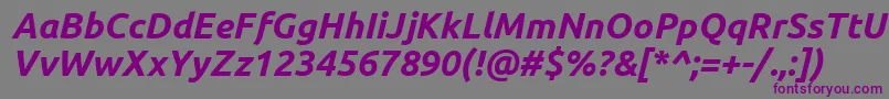 Ubuntu ffy-Schriftart – Violette Schriften auf grauem Hintergrund