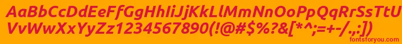 Ubuntu ffy Font – Red Fonts on Orange Background