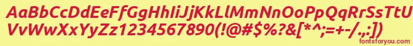 Ubuntu ffy Font – Red Fonts on Yellow Background