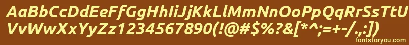 Ubuntu ffy Font – Yellow Fonts on Brown Background