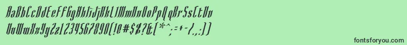 Czcionka AngloysgarthItalic – czarne czcionki na zielonym tle