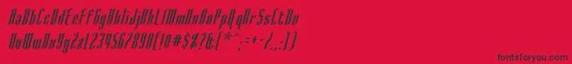 Fonte AngloysgarthItalic – fontes pretas em um fundo vermelho