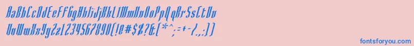 フォントAngloysgarthItalic – ピンクの背景に青い文字