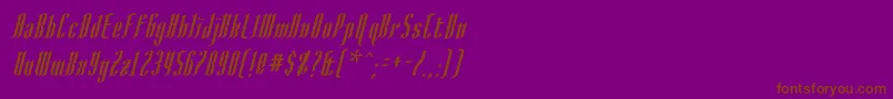 AngloysgarthItalic Font – Brown Fonts on Purple Background