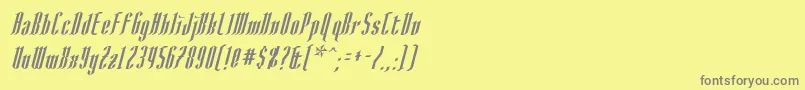 Czcionka AngloysgarthItalic – szare czcionki na żółtym tle