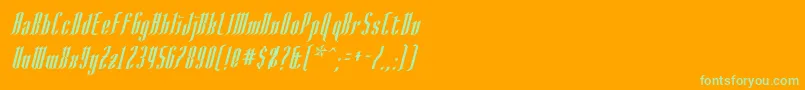 AngloysgarthItalic Font – Green Fonts on Orange Background