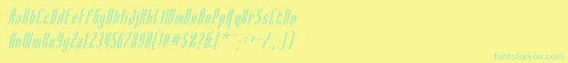 AngloysgarthItalic Font – Green Fonts on Yellow Background
