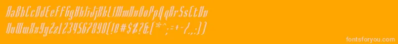 AngloysgarthItalic-Schriftart – Rosa Schriften auf orangefarbenem Hintergrund