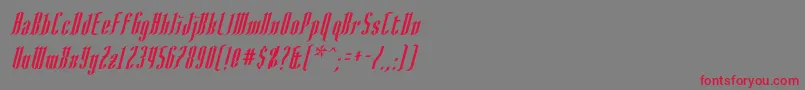 AngloysgarthItalic-fontti – punaiset fontit harmaalla taustalla
