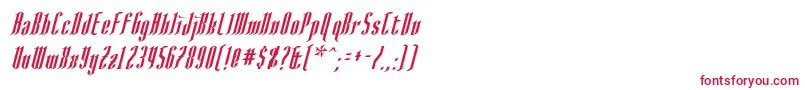 フォントAngloysgarthItalic – 白い背景に赤い文字