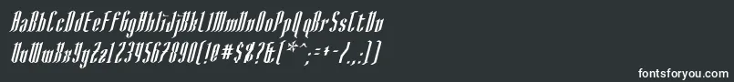 フォントAngloysgarthItalic – 白い文字