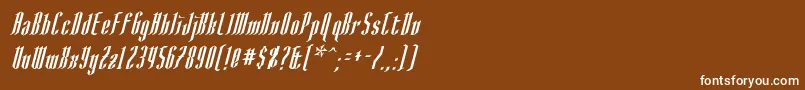 フォントAngloysgarthItalic – 茶色の背景に白い文字