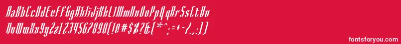 フォントAngloysgarthItalic – 赤い背景に白い文字