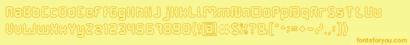 DigitalGothicHollow Font – Orange Fonts on Yellow Background