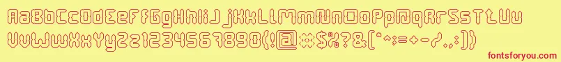 DigitalGothicHollow Font – Red Fonts on Yellow Background