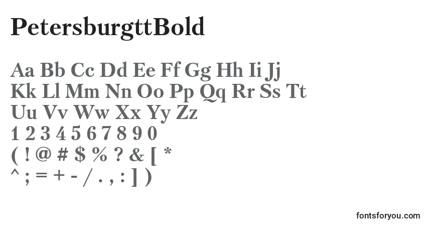Schriftart PetersburgttBold – Alphabet, Zahlen, spezielle Symbole