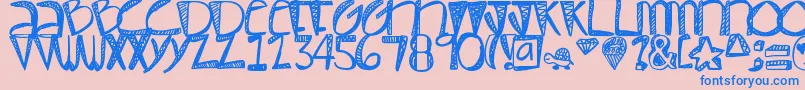 Pastel Font – Blue Fonts on Pink Background