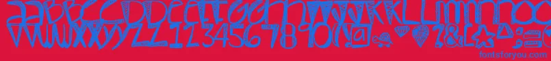 Pastel Font – Blue Fonts on Red Background