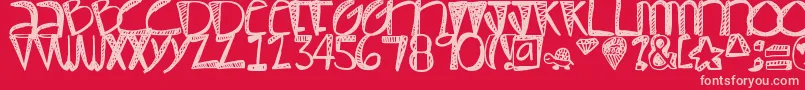 Pastel Font – Pink Fonts on Red Background