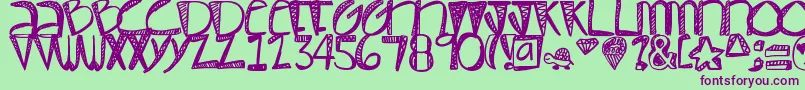 Pastel Font – Purple Fonts on Green Background