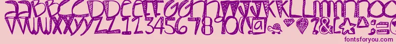 Pastel Font – Purple Fonts on Pink Background