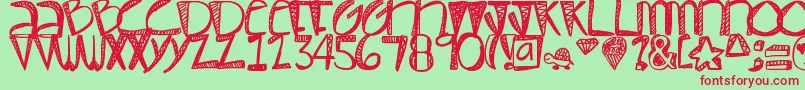 Pastel Font – Red Fonts on Green Background
