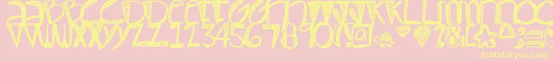 Weitere Informationen zur Pastel-Schriftart Pastel-Schriftart – Gelbe Schriften auf rosa Hintergrund