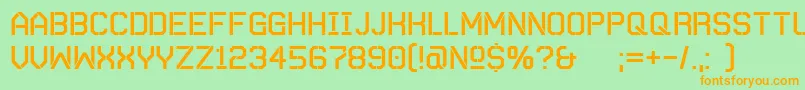 AutobahnStencil Font – Orange Fonts on Green Background