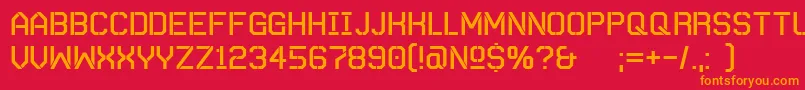 AutobahnStencil Font – Orange Fonts on Red Background