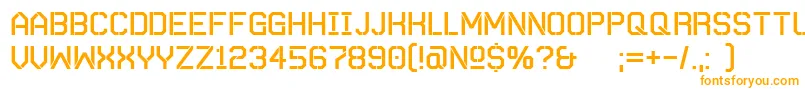 AutobahnStencil-Schriftart – Orangefarbene Schriften auf weißem Hintergrund