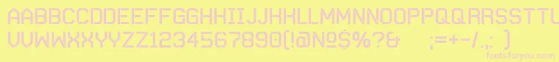 AutobahnStencil-Schriftart – Rosa Schriften auf gelbem Hintergrund