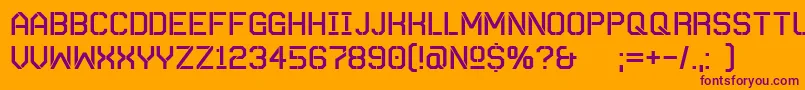 フォントAutobahnStencil – オレンジの背景に紫のフォント