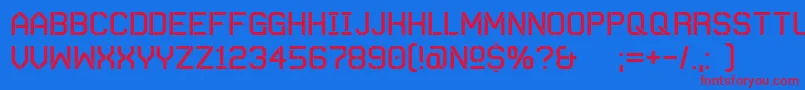 AutobahnStencil Font – Red Fonts on Blue Background